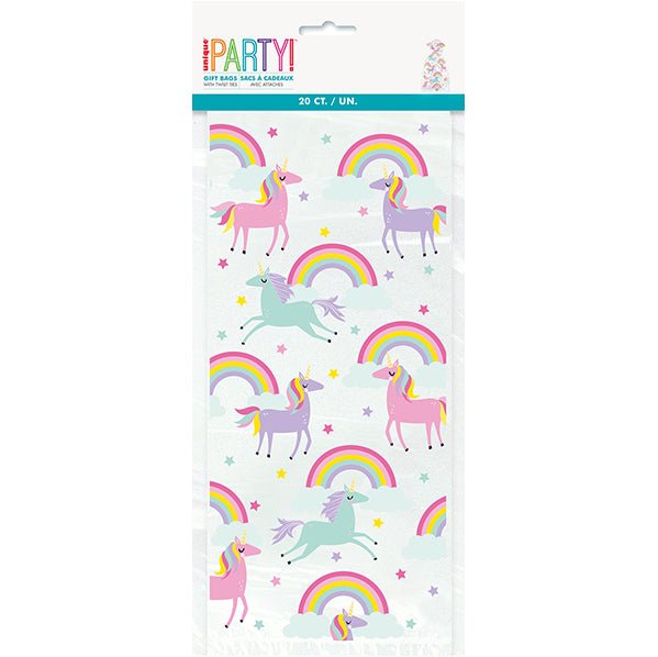 Rainbow & Unicorn Cello Bags (Pack of 20) - The Party Marketplace