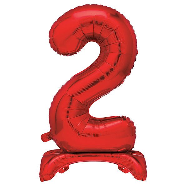 Red "2" Giant Standing Numeral Foil Balloon (76cm) - The Party Marketplace