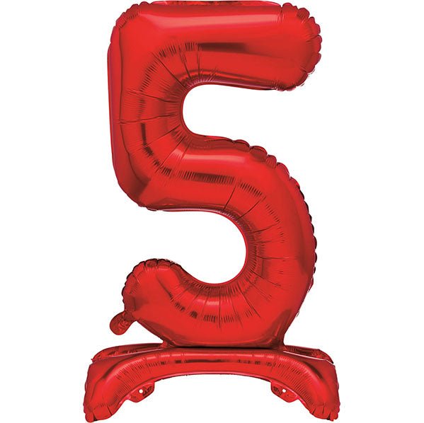 Red "5" Giant Standing Numeral Foil Balloon (76cm) - The Party Marketplace