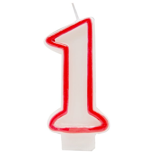 Red Numeral Candle - 1 - The Party Marketplace