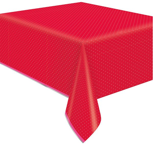 Red & Pink Valentine Printed Foil Tablecover 137cm x 274cm - The Party Marketplace