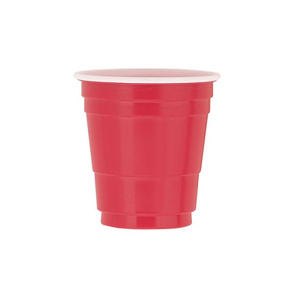 Red Plastic Shot Glasses 59.1ml (Pack of 20) - The Party Marketplace