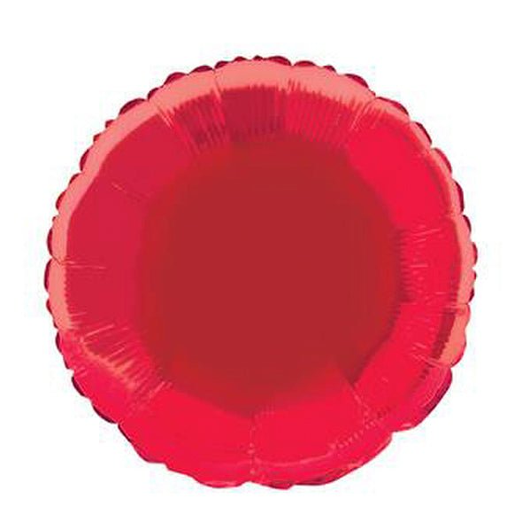 Red Round Foil Balloon 45cm - The Party Marketplace