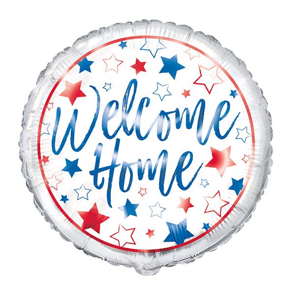 Red, White, Blue "Welcome Home" Foil Balloon 45cm - The Party Marketplace