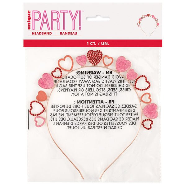 Rhinestone Heart Headband - The Party Marketplace