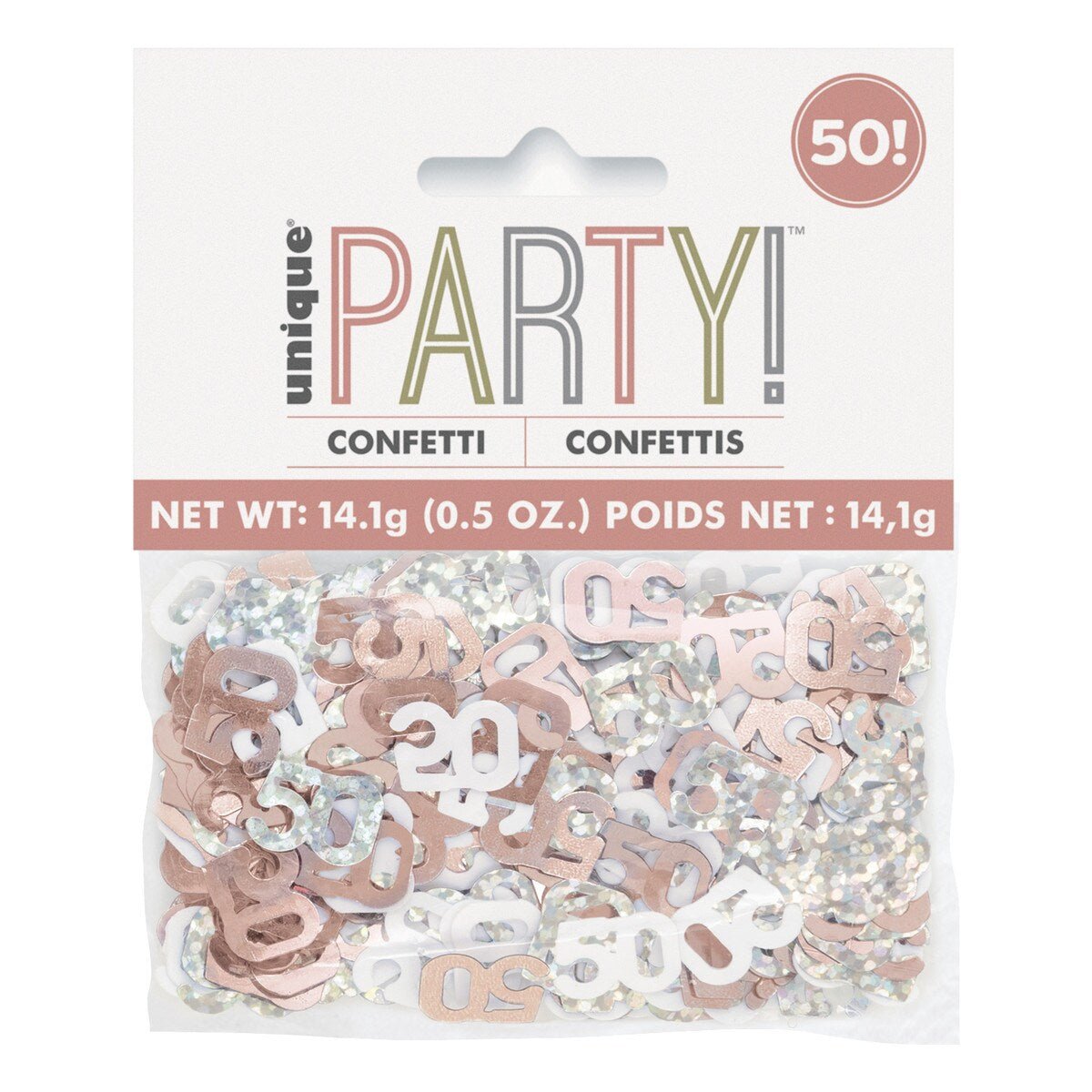Rose Gold "50" Foil Confetti (14g) - The Party Marketplace