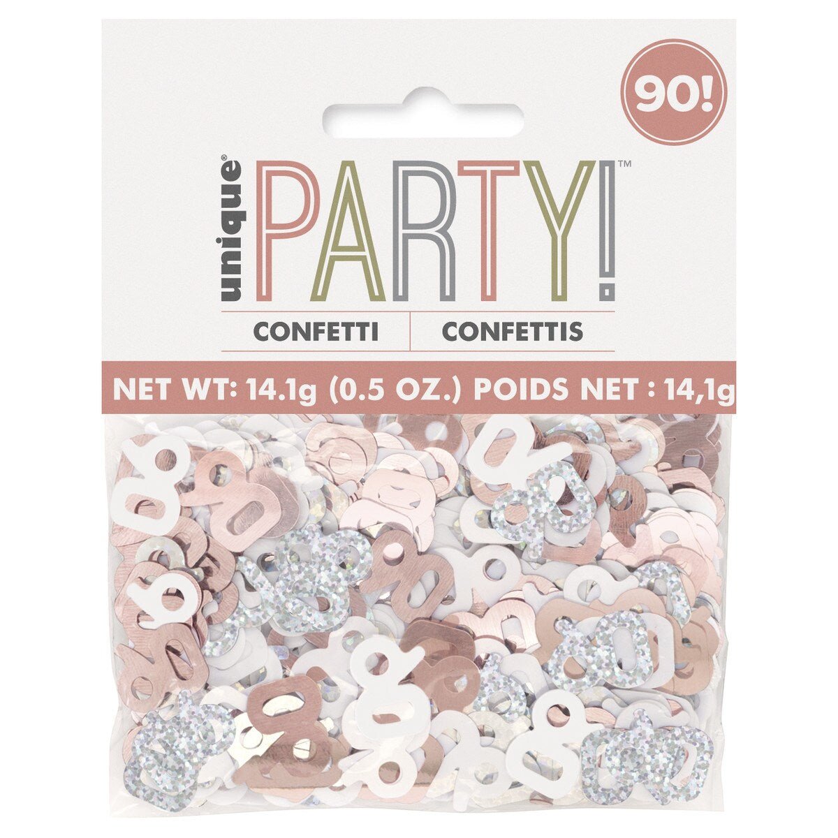 Rose Gold "90" Foil Confetti (14g) - The Party Marketplace