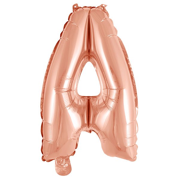 Rose Gold "A" Letter Foil Balloon (35cm) - The Party Marketplace