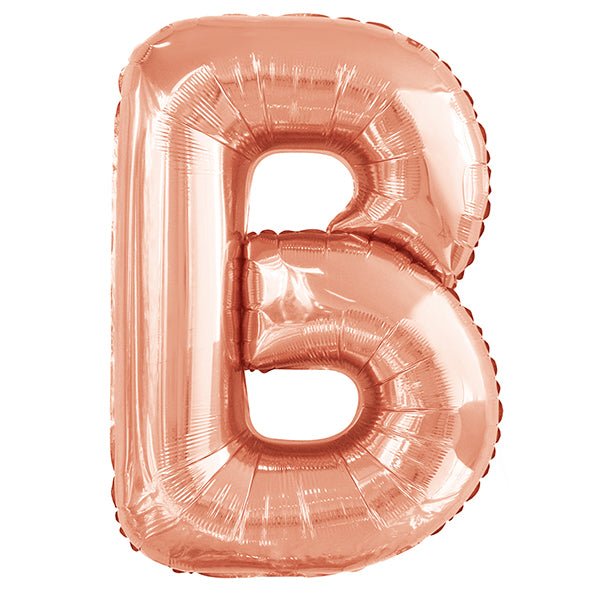 Rose Gold "B" Letter Foil Balloon (86cm) - The Party Marketplace