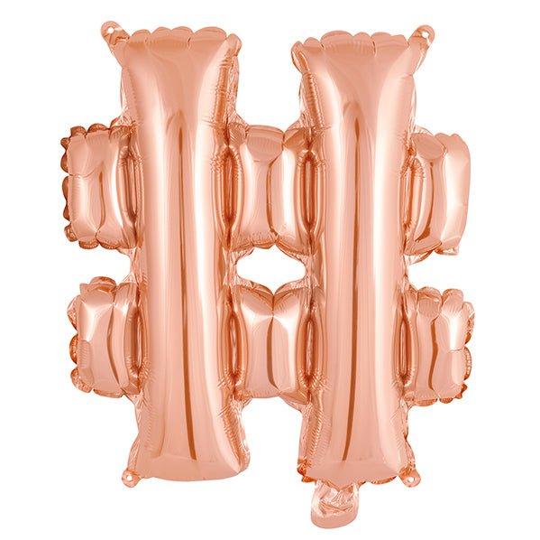 Rose Gold "#" Letter Foil Balloon (35cm) - The Party Marketplace
