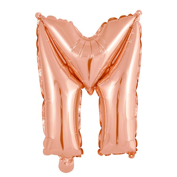Rose Gold "M" Letter Foil Balloon (35cm) - The Party Marketplace