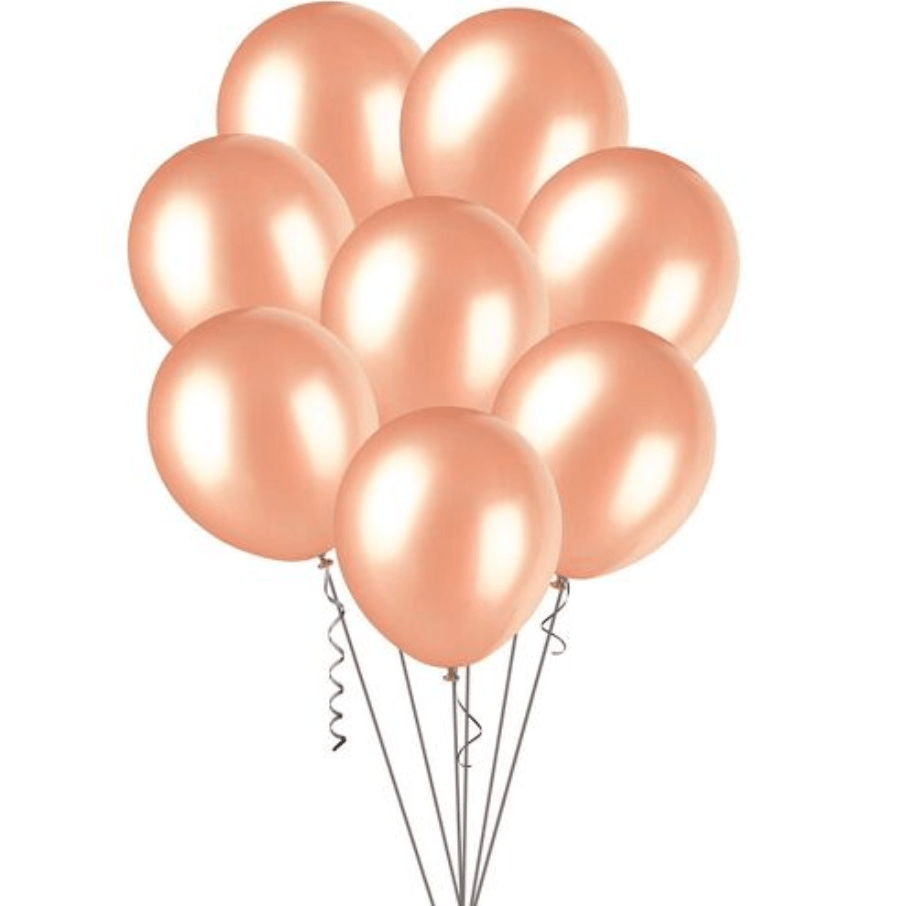 Rose Gold Metallic Balloons 30cm (Pack of 100) - The Party Marketplace
