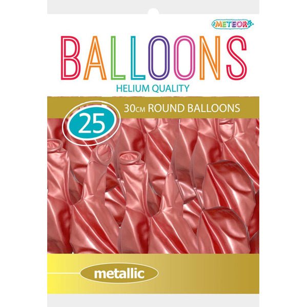 Rose Gold Metallic Balloons 30cm (Pack of 25) - The Party Marketplace
