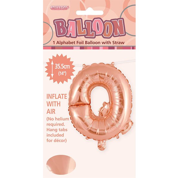 Rose Gold "Q" Letter Foil Balloon (35cm) - The Party Marketplace