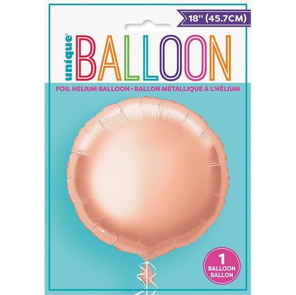 Rose Gold Round Foil Balloon 45cm - The Party Marketplace