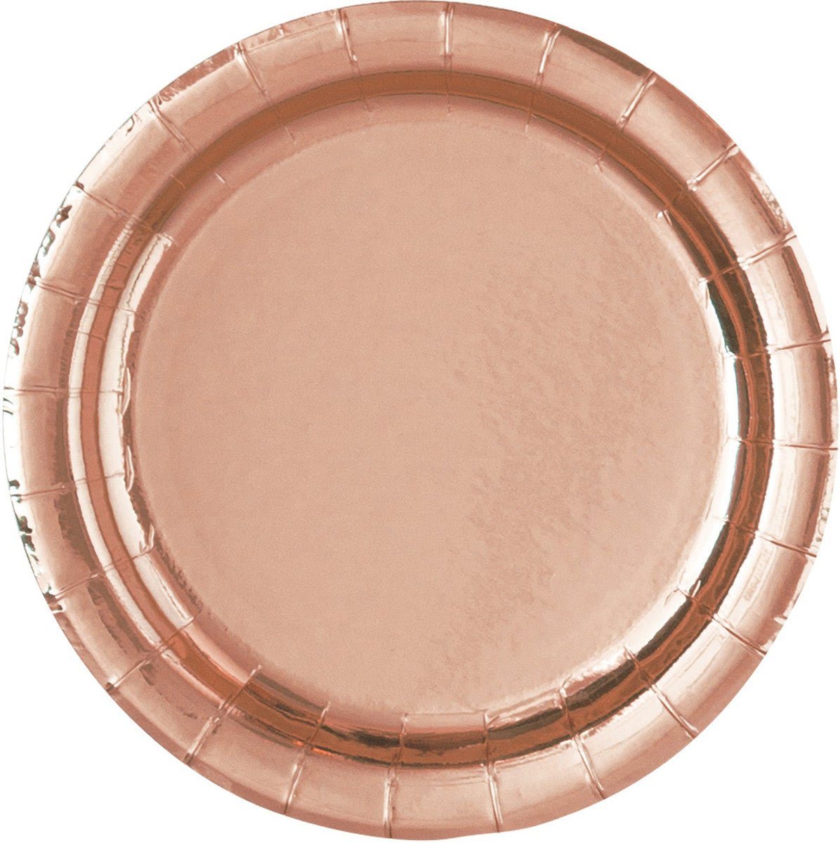 Rose Gold Round Paper Plates 23cm (Pack of 8) - The Party Marketplace