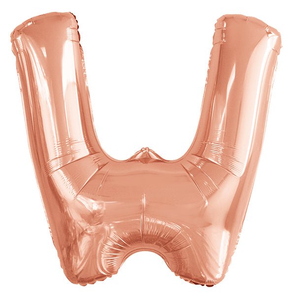 Rose Gold "W" Letter Foil Balloon (86cm) - The Party Marketplace