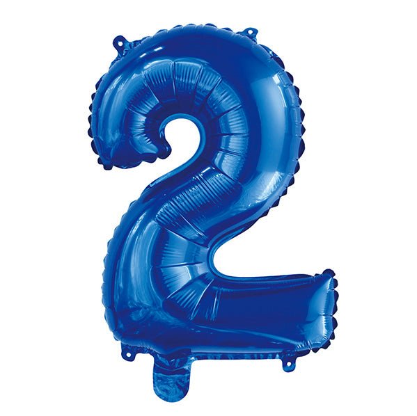 Royal Blue "2" Numeral Foil Balloon (35cm) - The Party Marketplace