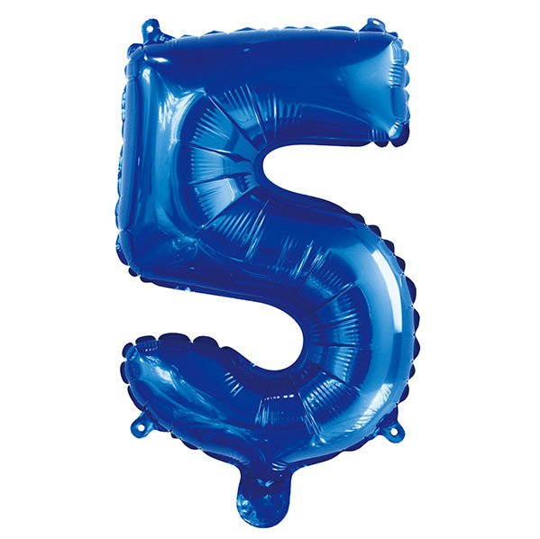 Royal Blue "5" Numeral Foil Balloon (35cm) - The Party Marketplace