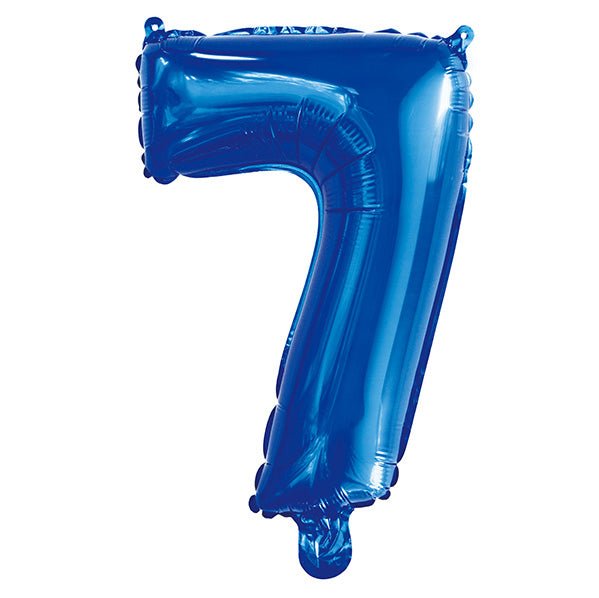 Royal Blue "7" Numeral Foil Balloon (35cm) - The Party Marketplace