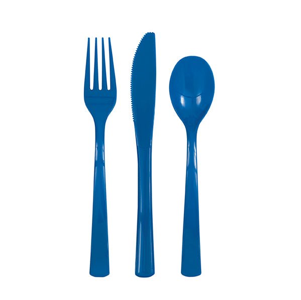 Royal Blue Assorted Cutlery (Pack of 18) - The Party Marketplace
