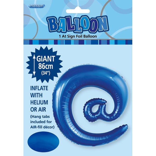 Royal Blue "@" Letter Foil Balloon (86cm) - The Party Marketplace