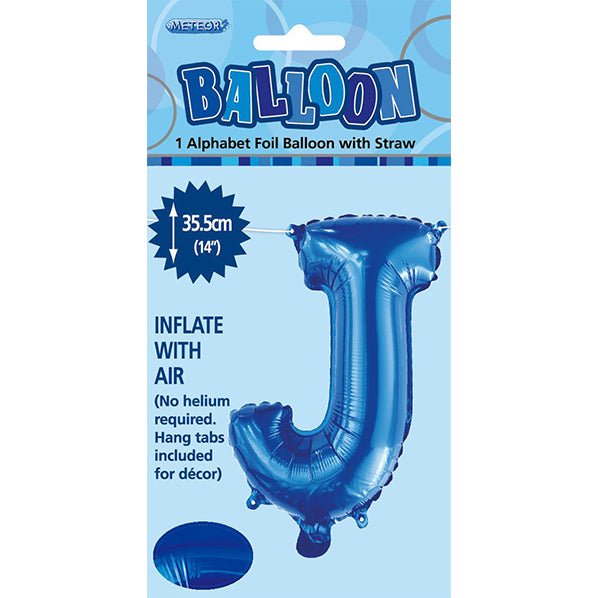 Royal Blue "J" Letter Foil Balloon (35cm) - The Party Marketplace
