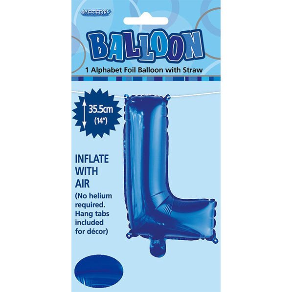 Royal Blue "L" Letter Foil Balloon (35cm) - The Party Marketplace
