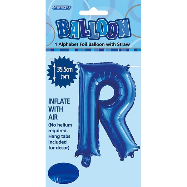 Royal Blue "R" Letter Foil Balloon (35cm) - The Party Marketplace