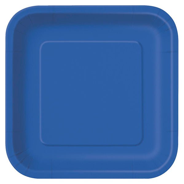 Royal Blue Square Paper Plates 23cm (Pack of 8) - The Party Marketplace