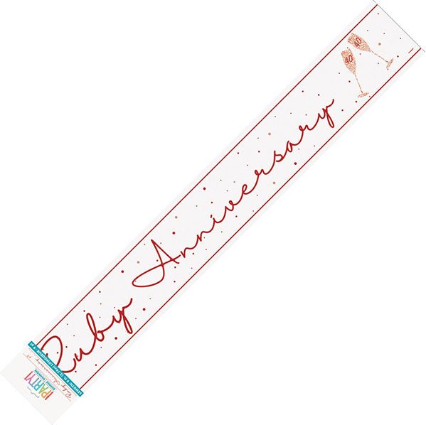 "Ruby Anniversary" Foil Banner - 2.74m - The Party Marketplace