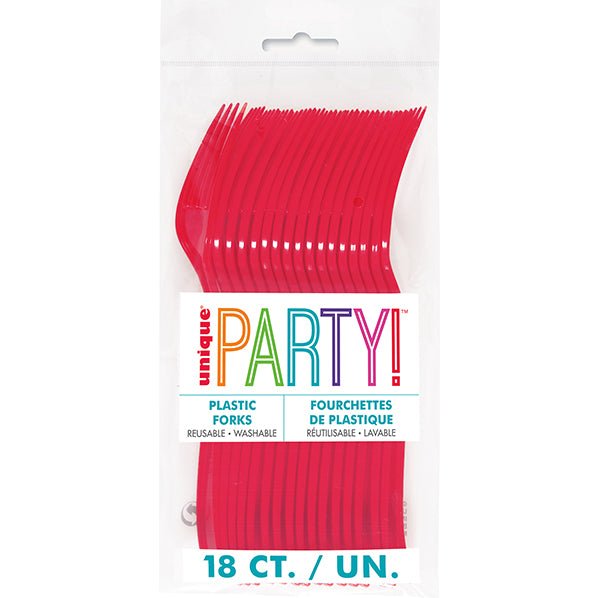 Ruby Red Forks (Pack of 18) - The Party Marketplace