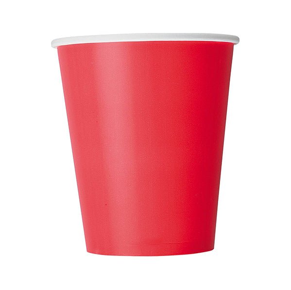 Ruby Red Paper Cups 270ml (Pack of 8) - The Party Marketplace