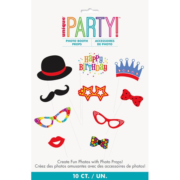 Selfie Photo Props - Birthday (Pack of 10) - The Party Marketplace