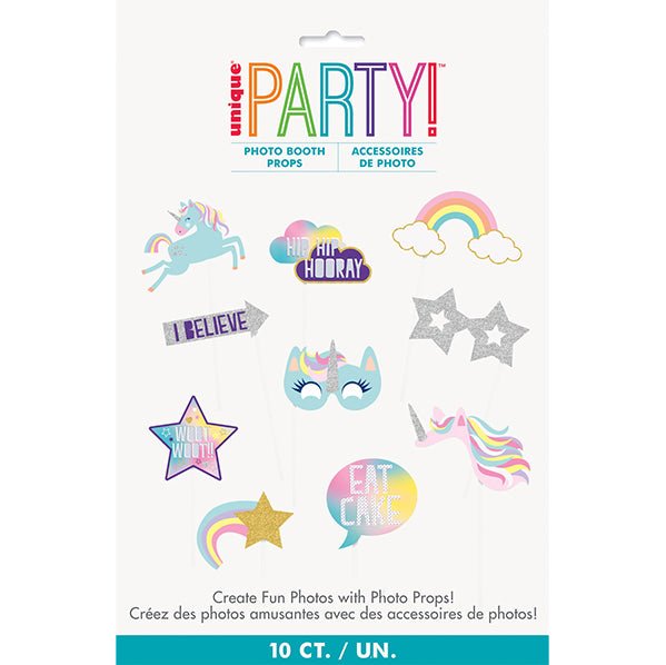 Selfie Photo Props - Unicorn (Pack of 10) - The Party Marketplace