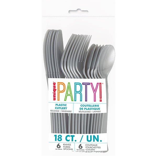 Silver Assorted Cutlery (Pack of 18) - The Party Marketplace