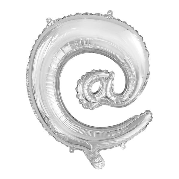 Silver "@" Letter Foil Balloon (35cm) - The Party Marketplace