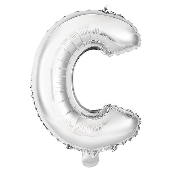 Silver "C" Letter Foil Balloon (35cm) - The Party Marketplace