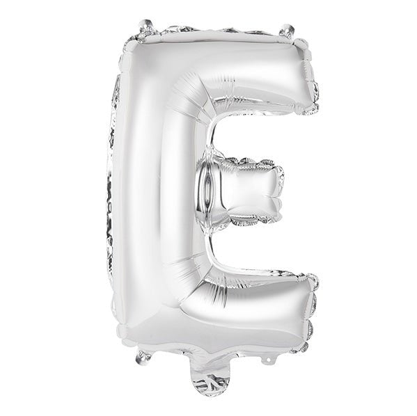 Silver "E" Letter Foil Balloon (35cm) - The Party Marketplace