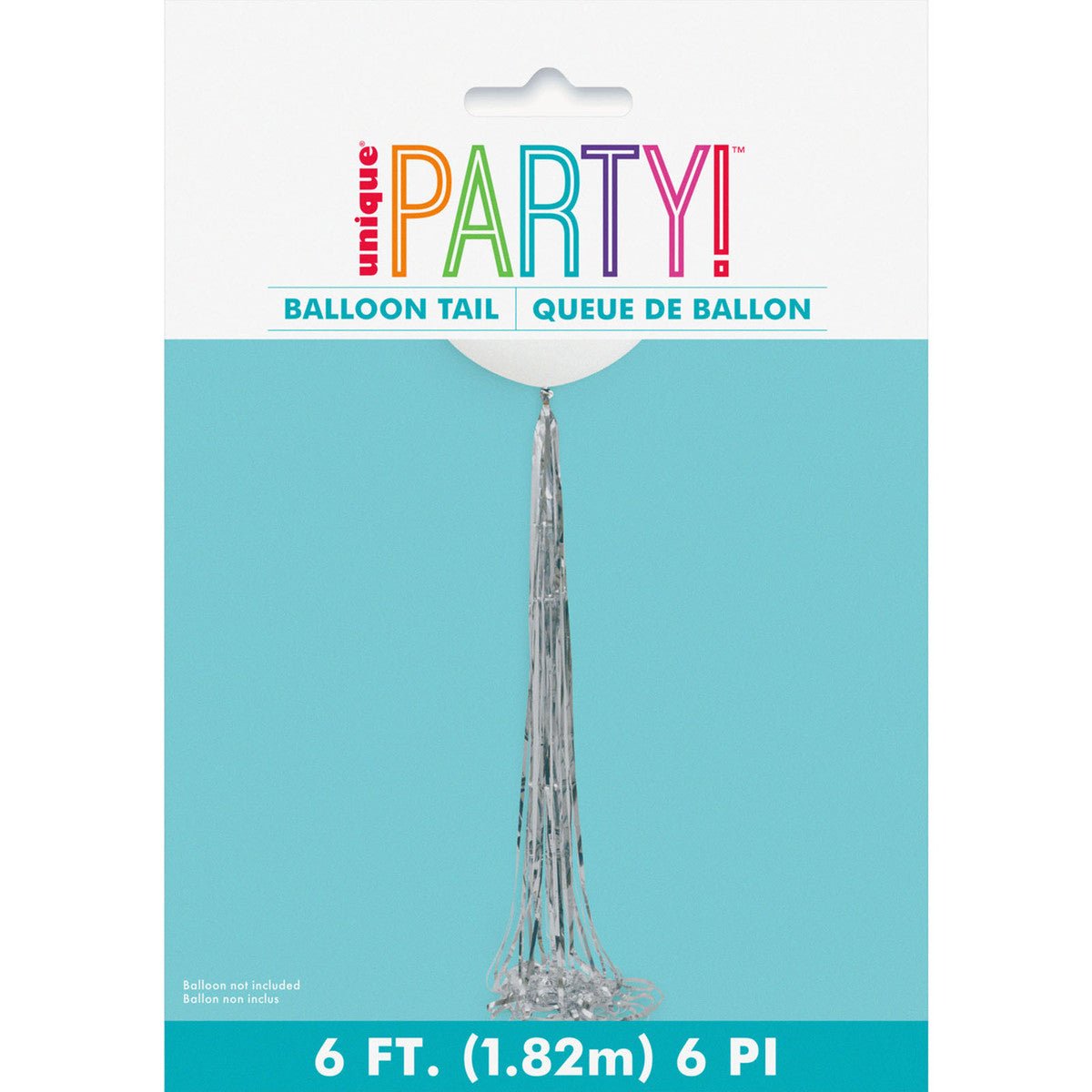 Silver Foil Tassel Balloon Tail 1.82m - The Party Marketplace