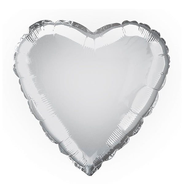 Silver Heart Foil Balloon 45cm - The Party Marketplace