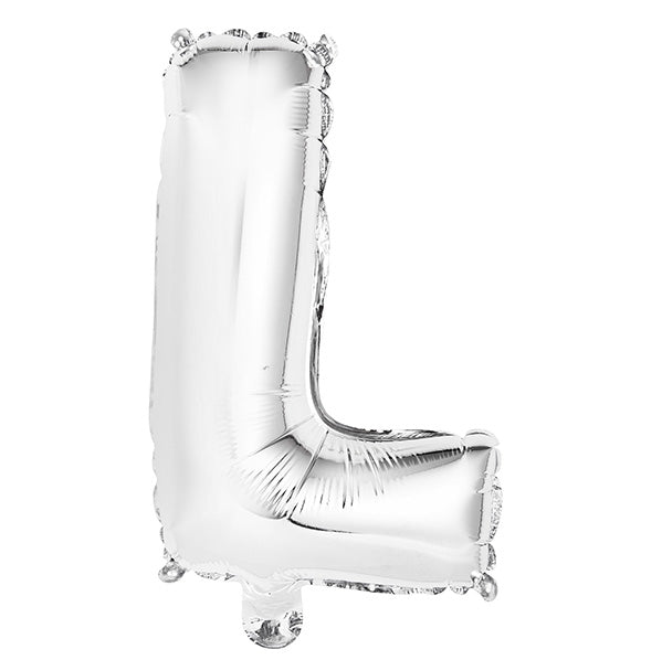 Silver "L" Letter Foil Balloon (35cm) - The Party Marketplace