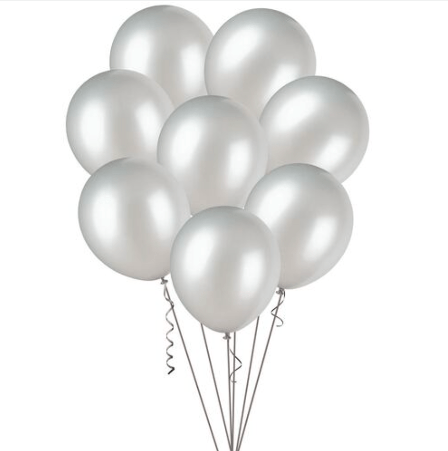 Silver Metallic Balloons 30cm (Pack of 25) - The Party Marketplace