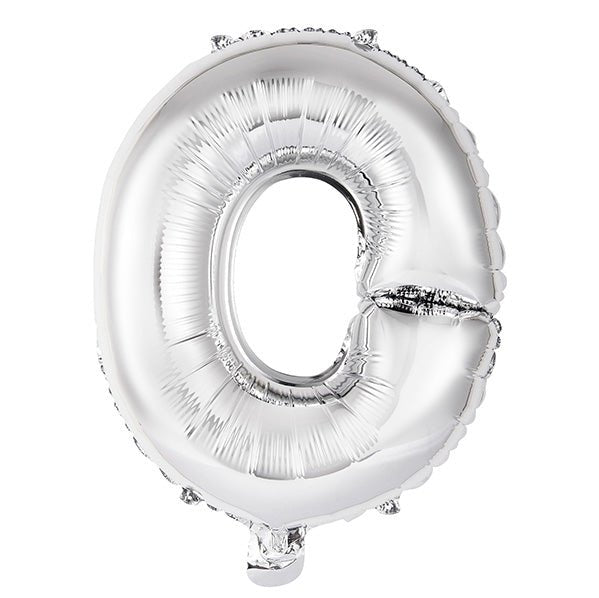 Silver "O" Letter Foil Balloon (35cm) - The Party Marketplace