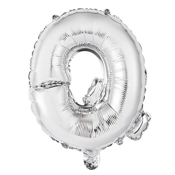 Silver "Q" Letter Foil Balloon (35cm) - The Party Marketplace