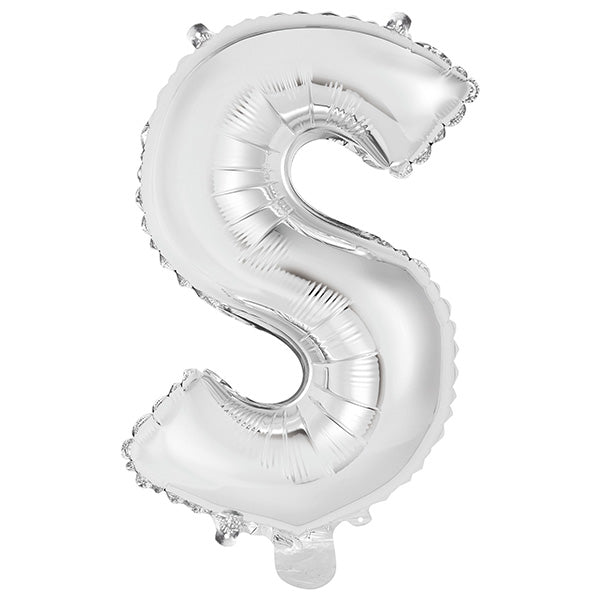 Silver "S" Letter Foil Balloon (35cm) - The Party Marketplace