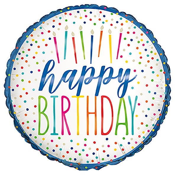 Silver Style "Happy Birthday" Foil Balloon 45cm - The Party Marketplace