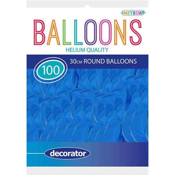 Sky Blue Decorator Balloons 30cm (Pack of 100) - The Party Marketplace