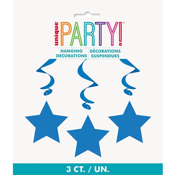 Star Hanging Swirls - Royal Blue (Pack of 3) - The Party Marketplace