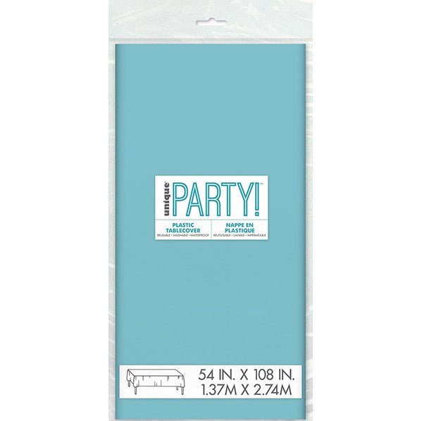 Terrific Teal Rectangular Plastic Tablecover 137cm x 274cm - The Party Marketplace